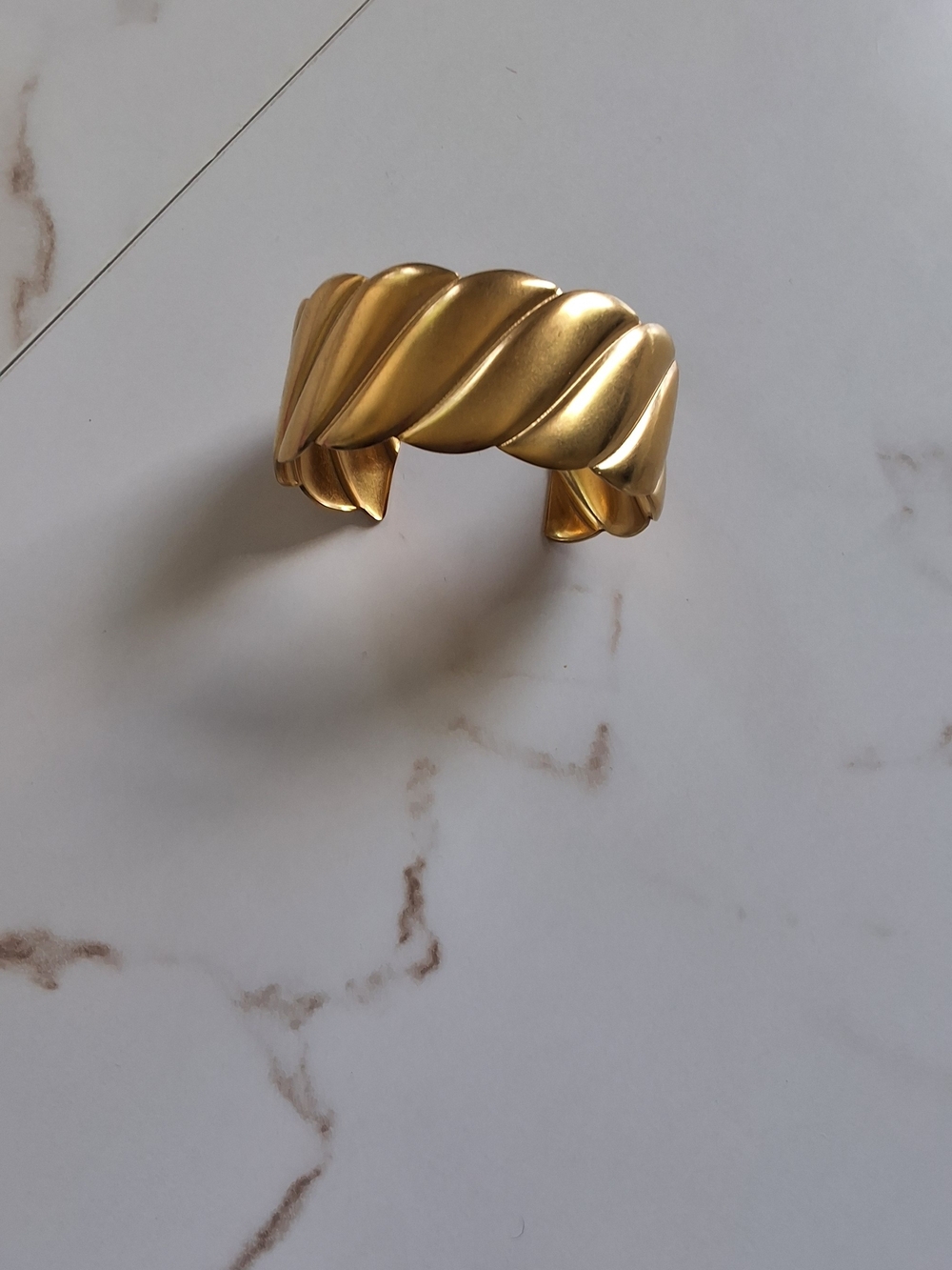 Gold Twisted Cuff Bracelet - Women Jewelry